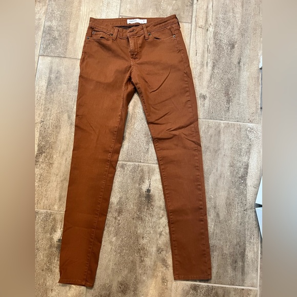 Just USA Mid Rise Burnt Orange Denim Jeans Stretch Skinny-Size 9 - Picture 3 of 4
